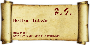 Holler István névjegykártya